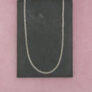 mexico sterling silver mens vintage 3mm curb chain necklace size 23in